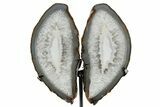 Cut Agate Pair With Metal Base - Brazil #206988-1